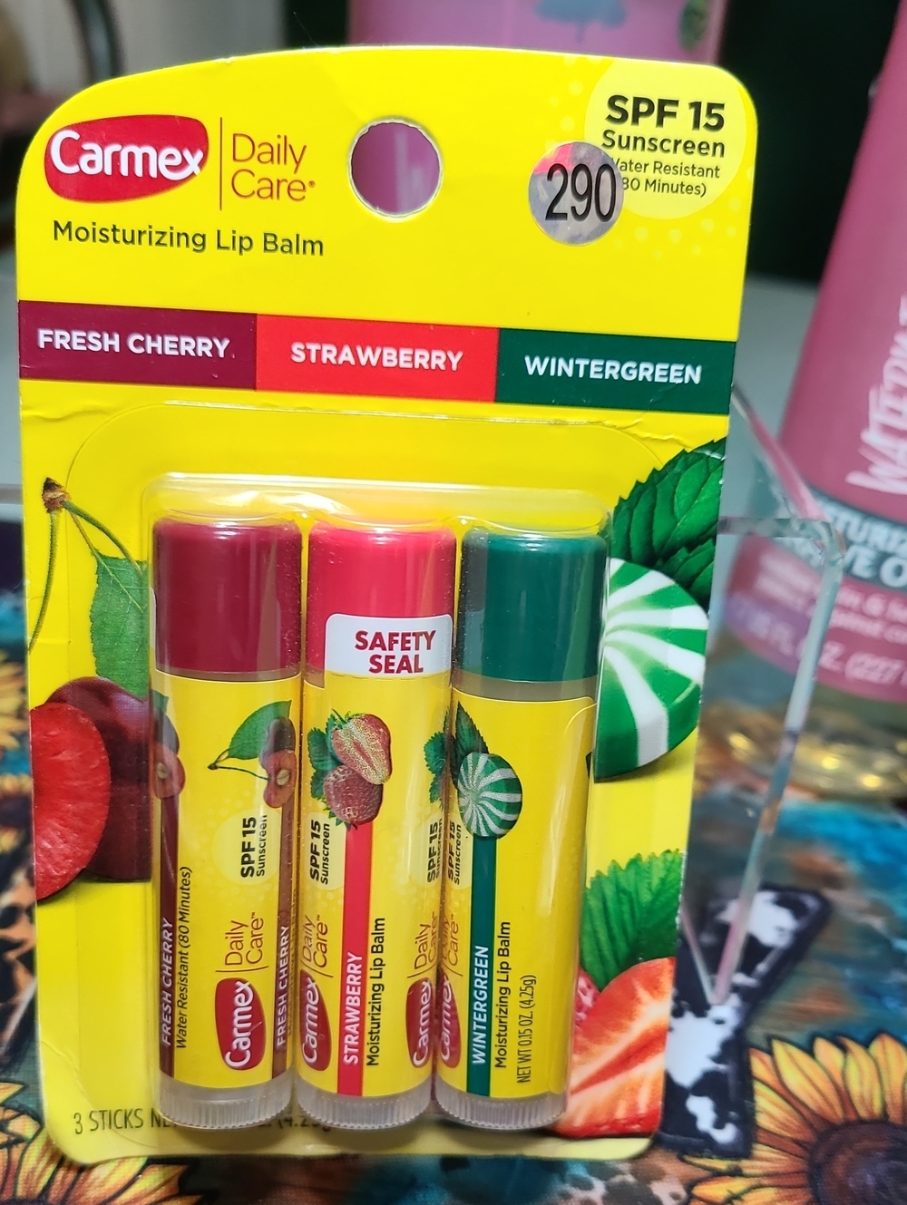 Daily Care Moisturizing Lip Balm Trio - Red, Pink, Green